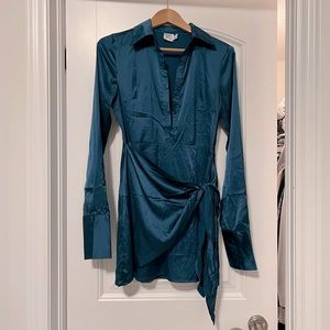 Princess Polly faux wrap shirt minidress